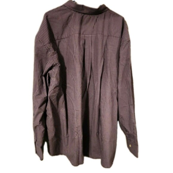 IZOD Long Sleeved Button Down Men's Shirt Navy & Lilac Checked Size 4XL - Picture 2 of 2